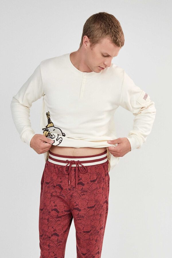Gisela Snoopy men's pyjamas set brown