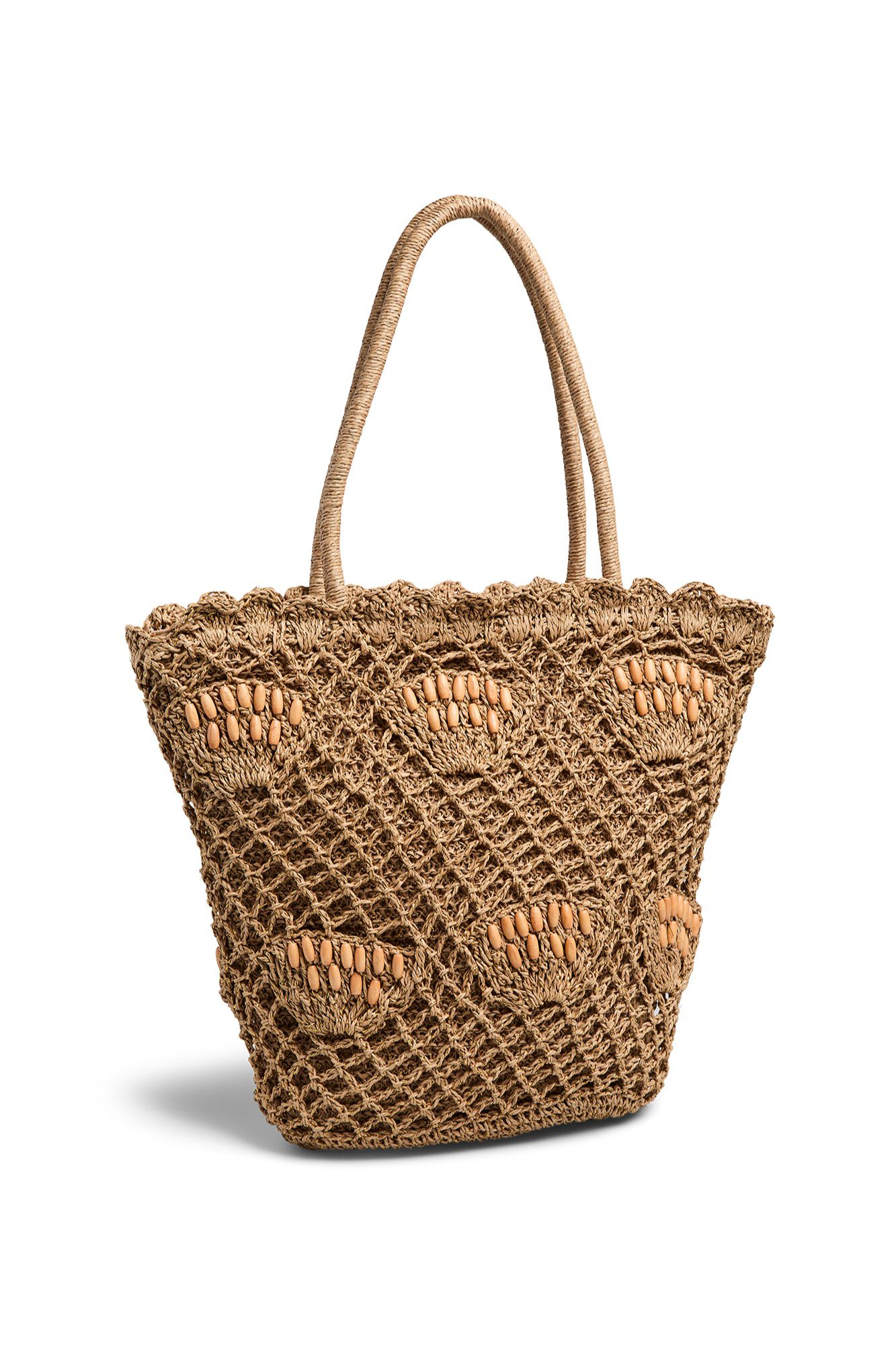Pieces Shopper aus Papierstroh mit Rei&szlig;verschluss