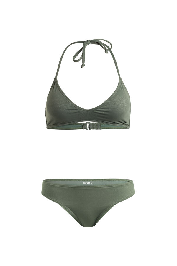 Womensecret Women's triangle bikini set - Shiny Wave  Kaki