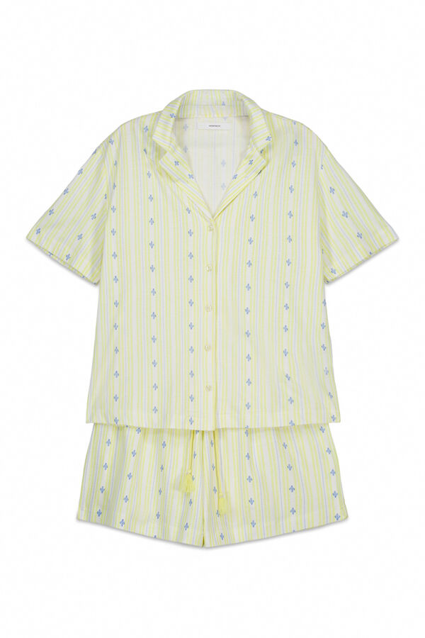 Women'secret Yellow cotton classic short pyjamas printed