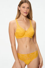 DIM Generous Essential lace High Support Bra  Žuta
