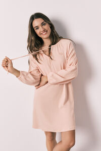 Women'secret Pink cotton ribbed midi nightgown