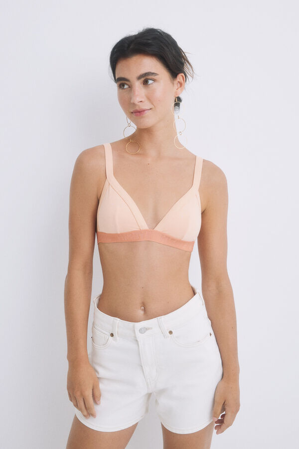 Womensecret Soutien-gorge triangle coton orange rouge