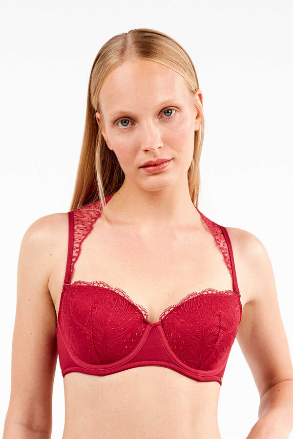 Gisela Balconette bra with removable straps Rot