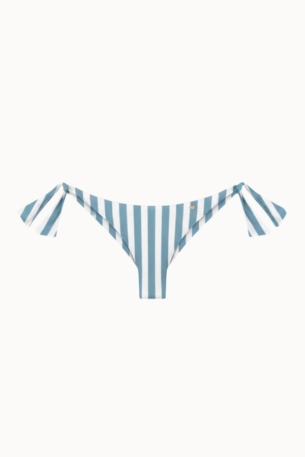 Bohodot Gestreifter Brazilian Bikini-Slip Blau