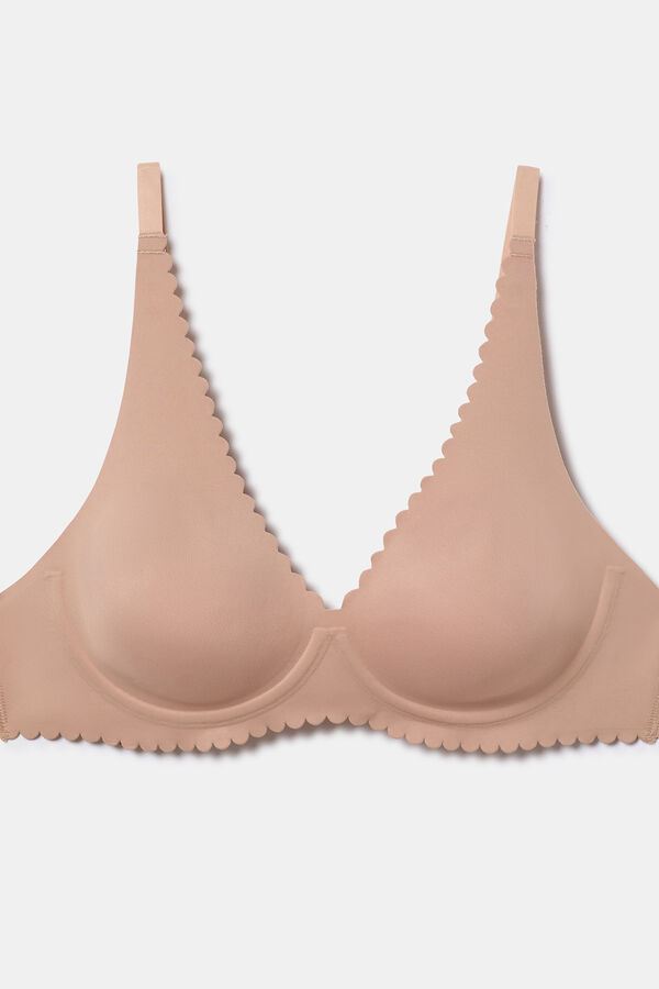 DIM Sujetador tri&aacute;ngulo con aros de microfibra  beige