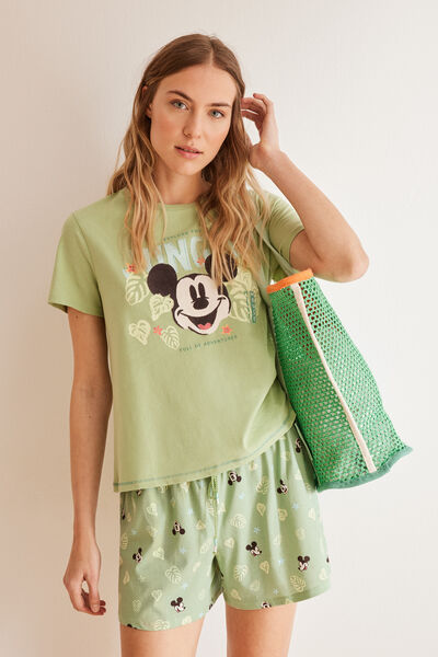 Womensecret Green 100% cotton Mickey pyjamas green