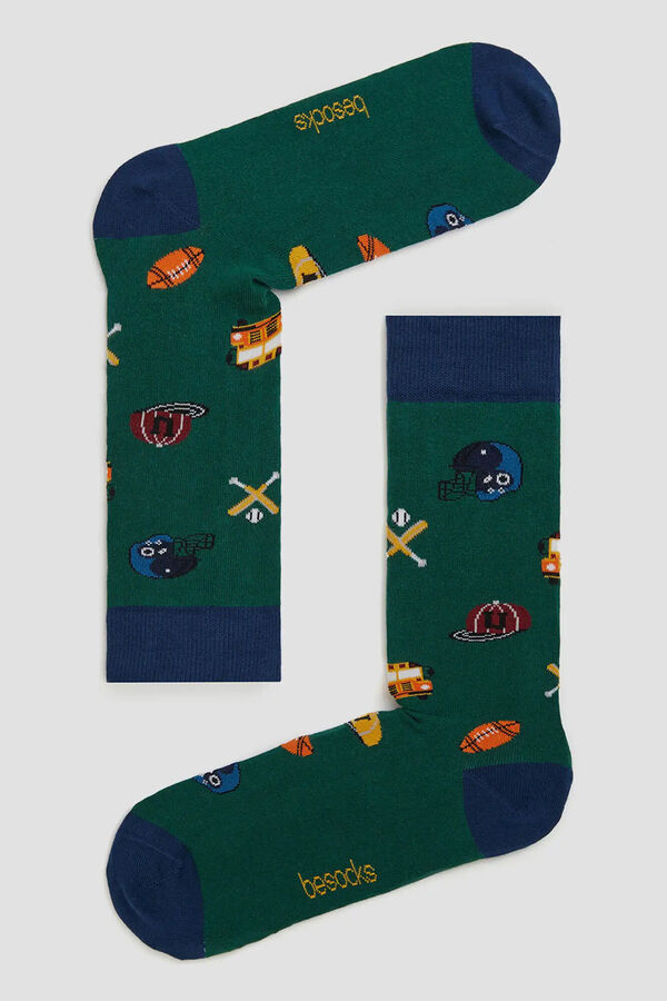 Besocks Calcetines altos Besocks de algod&oacute;n org&aacute;nico color verde verde