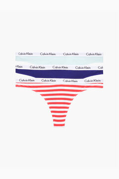 Womensecret Pack de 3 Tangas de algodón con cinturilla de Calvin Klein estampado