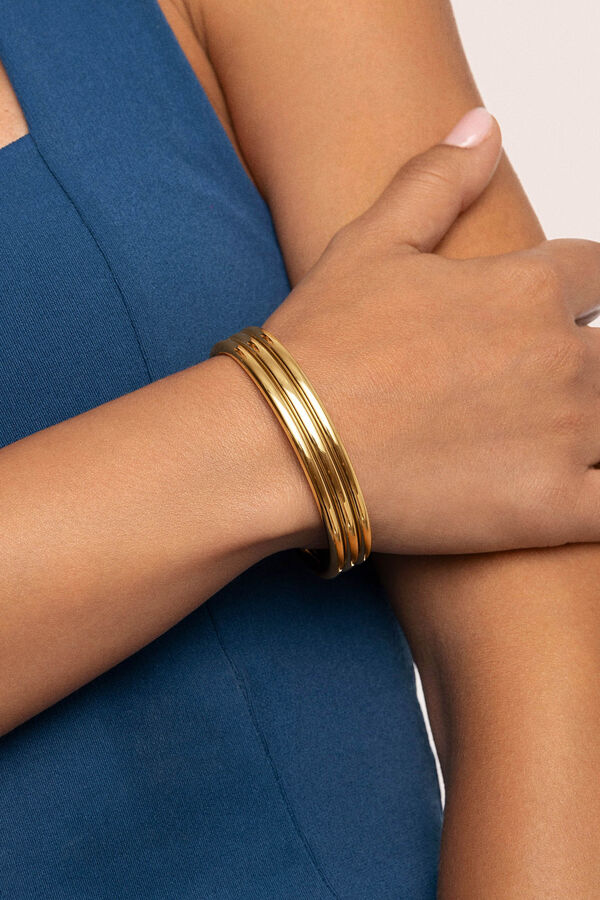 Singularu Brazalete Maxi Line Acero Baño Oro amarillo