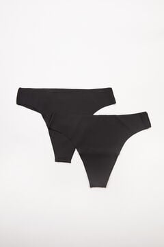 Womensecret Microfiber Thong  2-Pack black