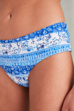 Womensecret Blue printed boyshort bikini bottoms blue