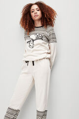 Gisela Pijama polar Snoopy bege