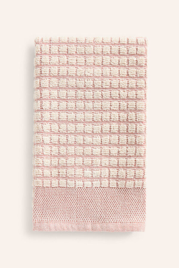 Calma House Tagesdecke aus baumwolle wabenmuster wei&szlig; panal Rot