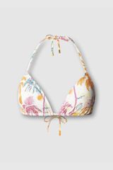 Pepe Jeans Top bikini triangular print tropical rosa