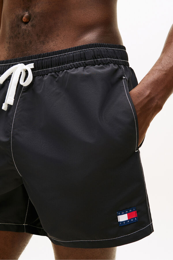 Tommy Hilfiger Embroidered flag men's swimwear black