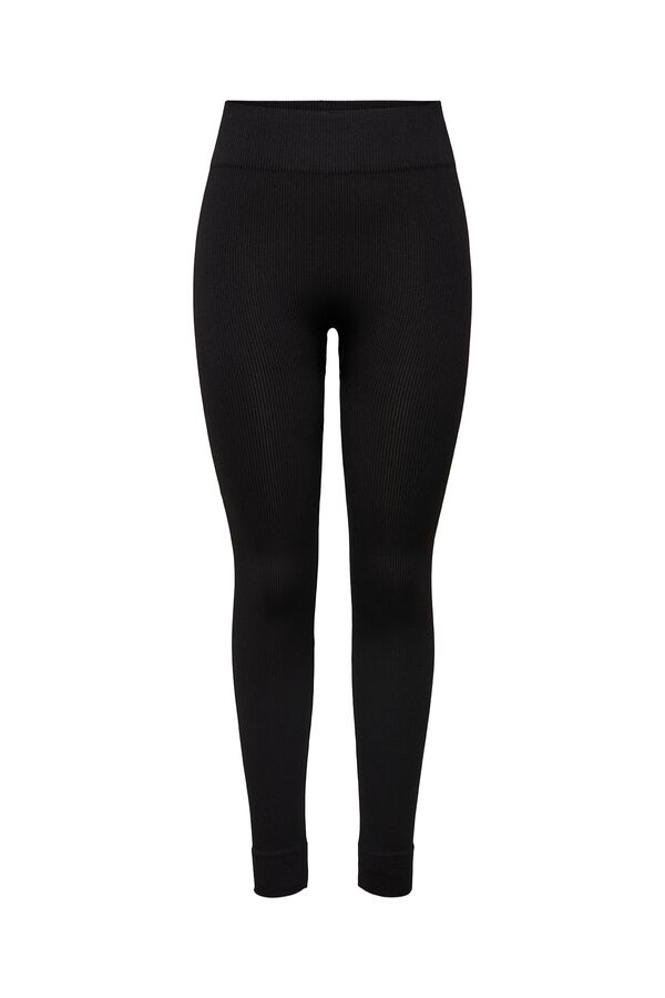 Only Play Legging largo el&aacute;stico de canal&eacute; negro