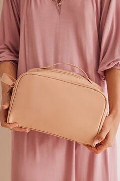 Womensecret Velika ružičasta toaletna torbica s dva patentna zatvarača Narančasta