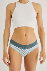 Women'secret Braguita ancha algod&oacute;n encaje verde azul