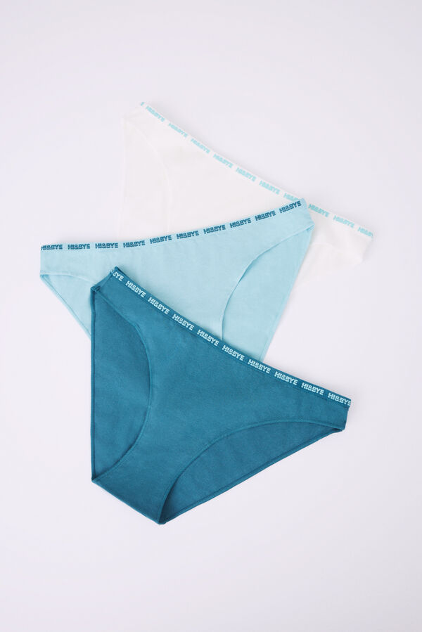 Womensecret Classic turquoise, white and blue cotton panties 3 