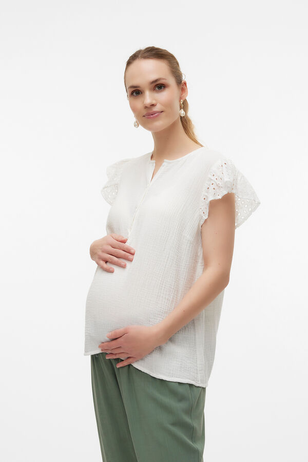 Mamalicious Top de manga corta maternity y lactancia branco