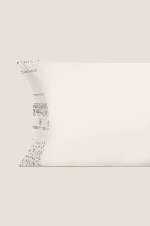 Womensecret Jacquard cotton pillowcase 50 x 75 cm. blanc