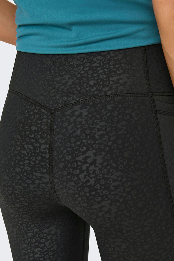 Womensecret Printed sports leggings Crna