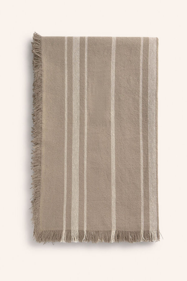 Calma House Sorento Tagesdecke aus Baumwolle mit Streifen Grau