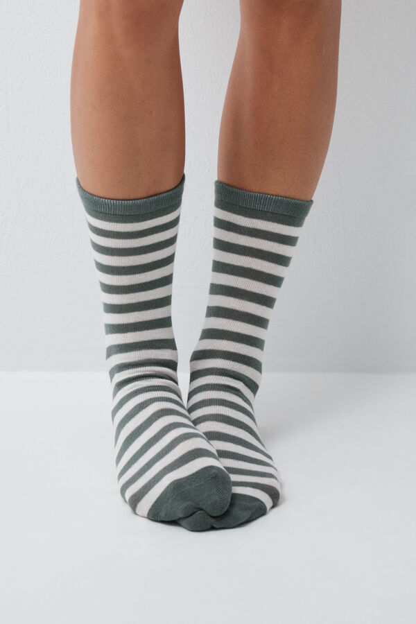 Women'secret Pack 6 long socks with hearts and stripes printed