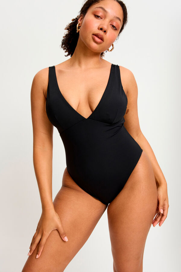 Modibodi V- neck menstrual swimsuit black