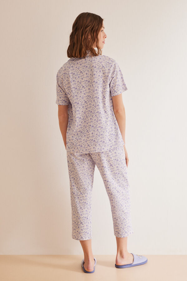 Womensecret Pijama camisero 100% algodón lila Snoopy estampado