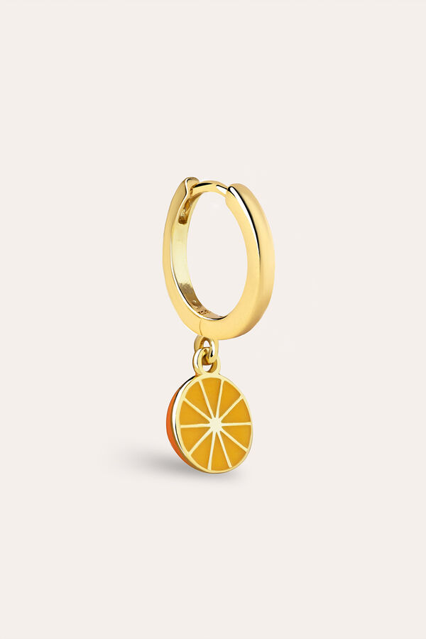 Womensecret Single Orange gold-plated silver hoop earring Žuta