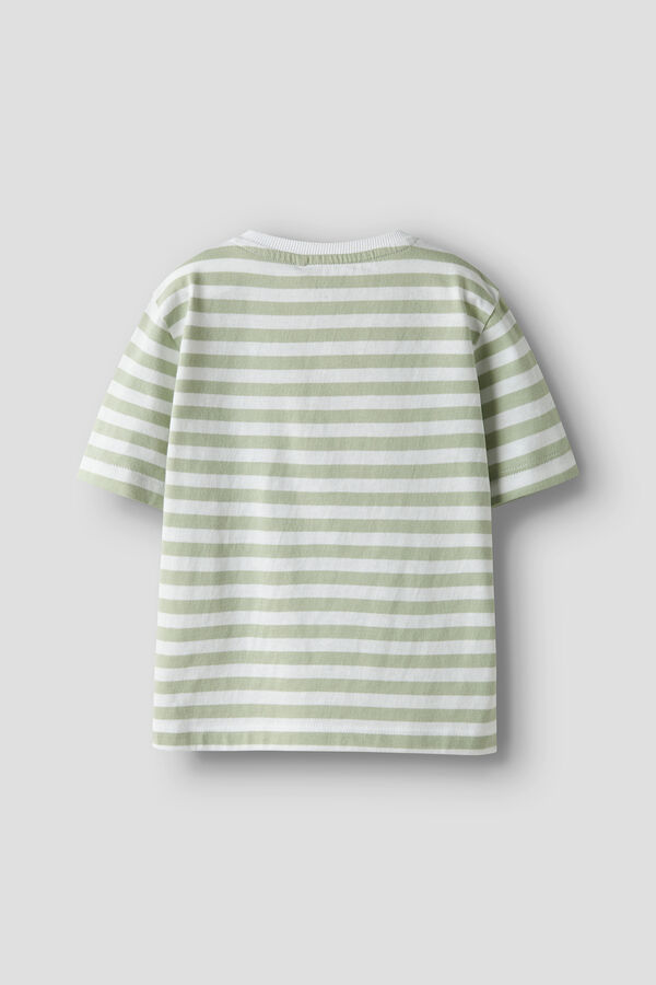 Name it T-shirt manga curta &agrave;s riscas verde