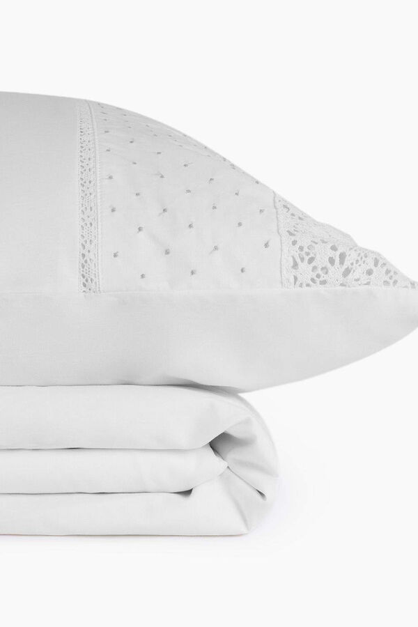 Womensecret Bettlaken Baumwollperkal Häkelstickerei. Bett 135-140 cm. Weiß