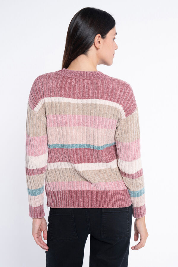 Ohma! Jersey rayas de chenilla con cremalleras estampado