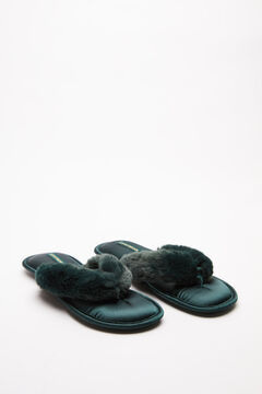 Womensecret Green satin slippers green