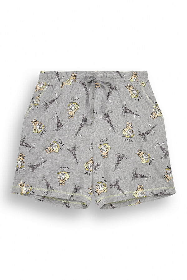 Womensecret Men's short 100% cotton Gobi pyjamas grey