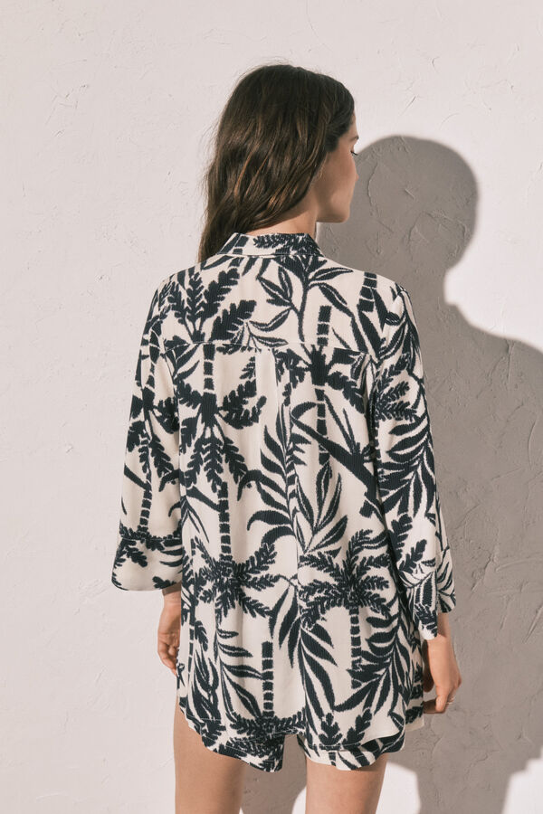 Women'secret Printed shirt and short set black