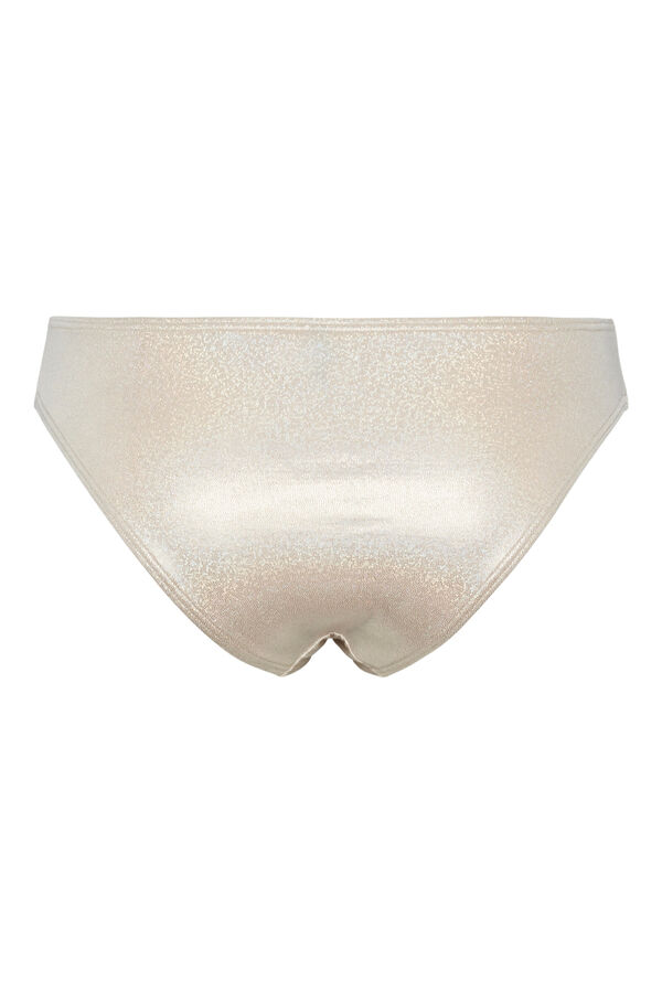 Womensecret Bikinihöschen mit hohem Bund in Metallic-Optik. Weiß