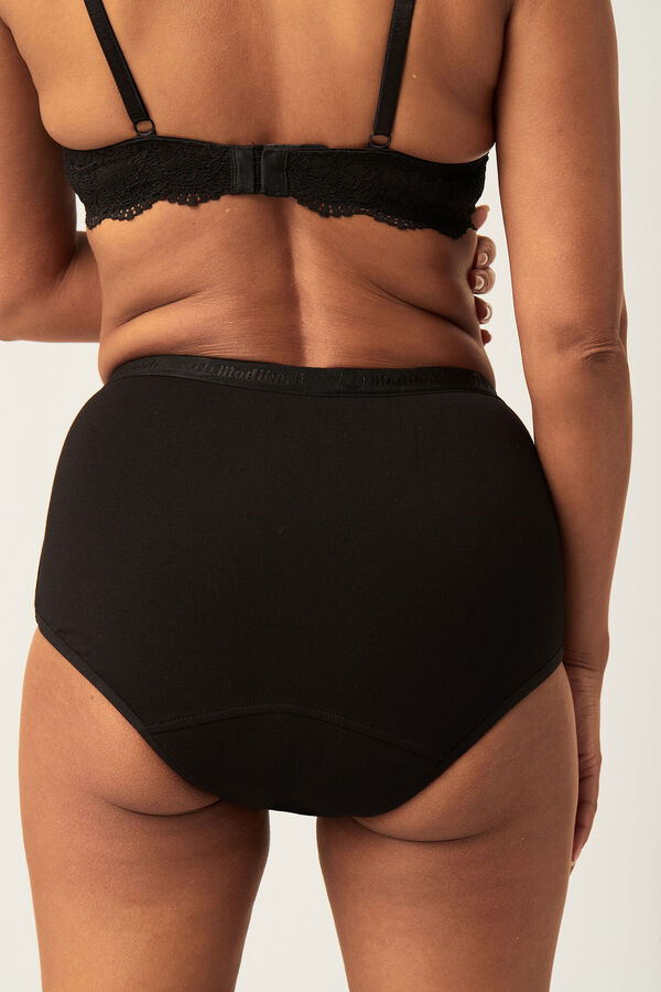 Womensecret Classic black bamboo high waist period panties – moderate to heavy absorption noir