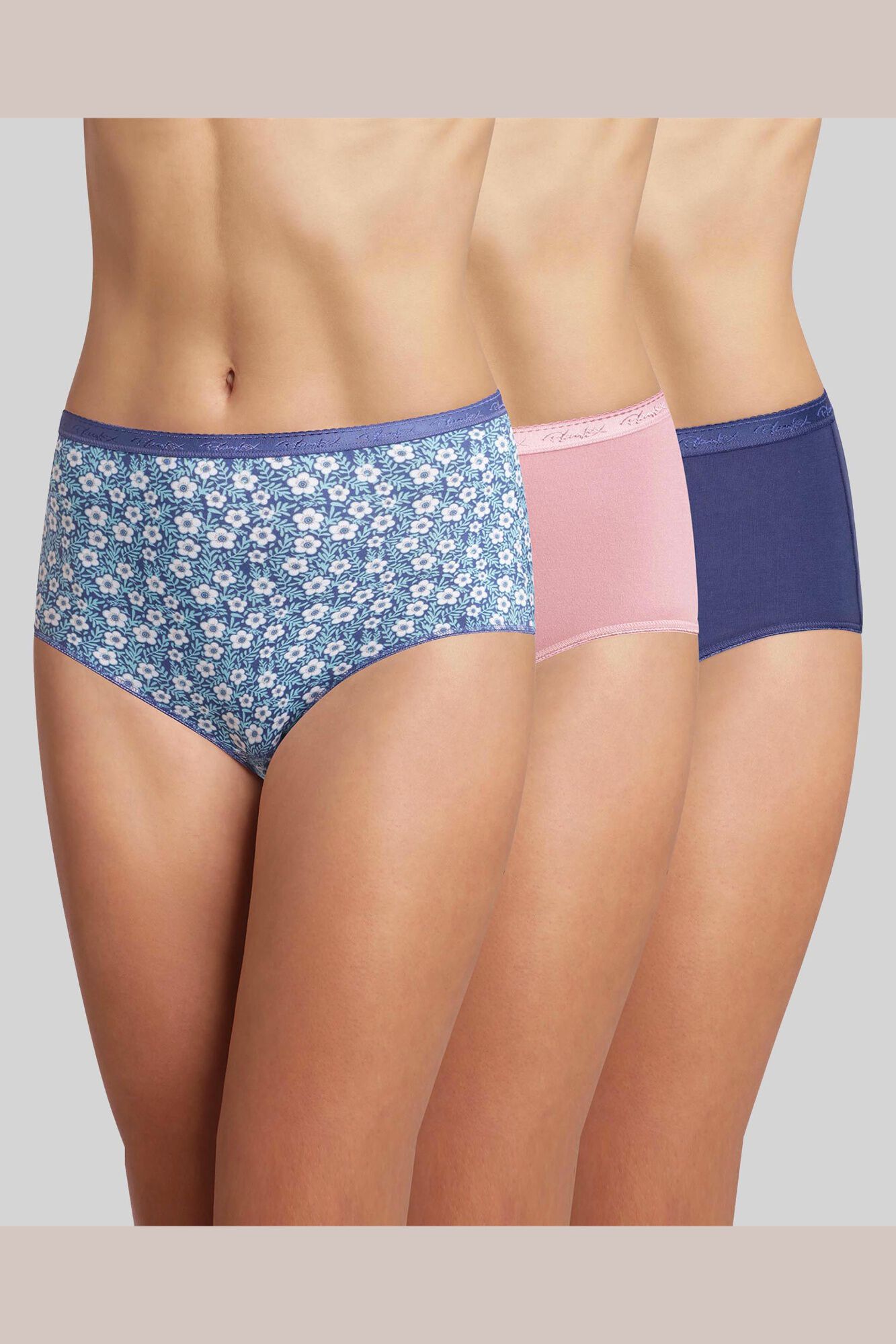 Playtex Pack 3 cuecas altas lisas e florais