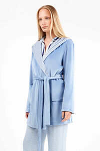 Gisela Light blue microfleece robe