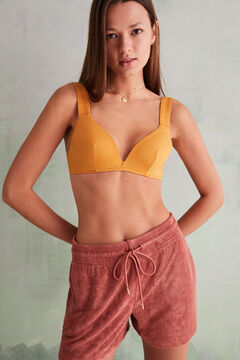 Womensecret Yellow padded bikini top printed