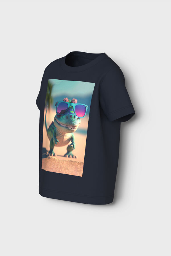 Womensecret Jungen-T-Shirt mit lustigem Print Blau