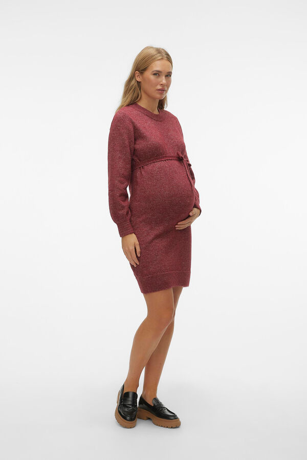 Womensecret Short knit maternity dress burgundia