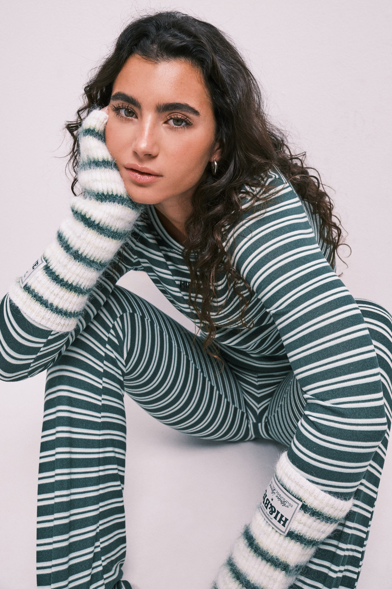 HI&BYE Green striped long pyjamas