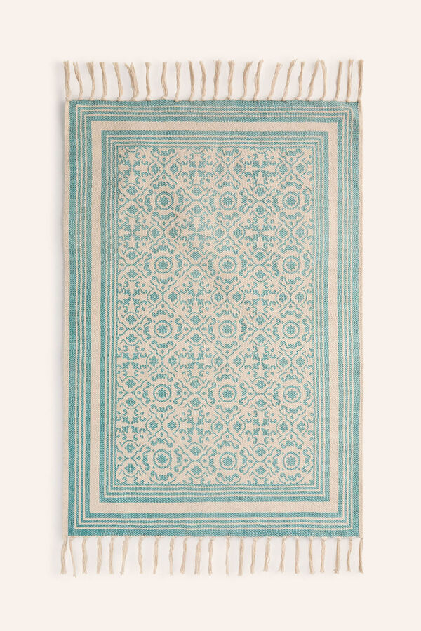 Womensecret Salermo turquoise dhourrie rug blue