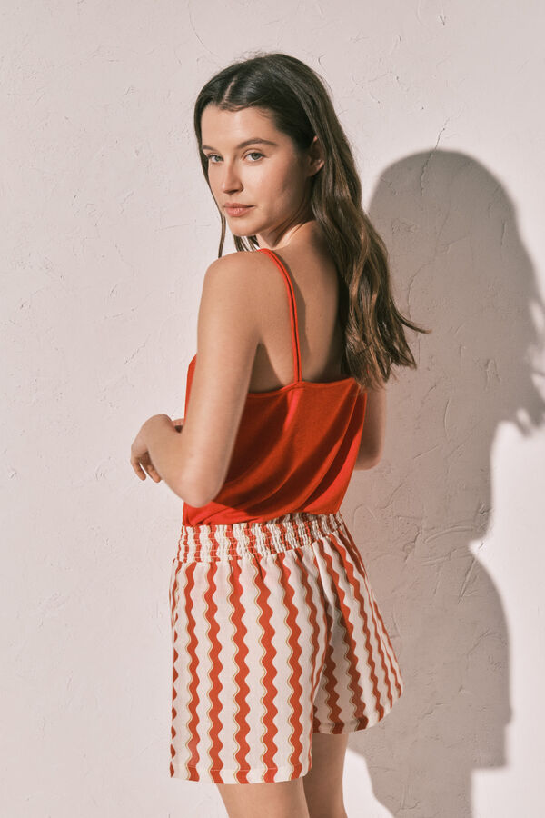 Women'secret Red printed short brown