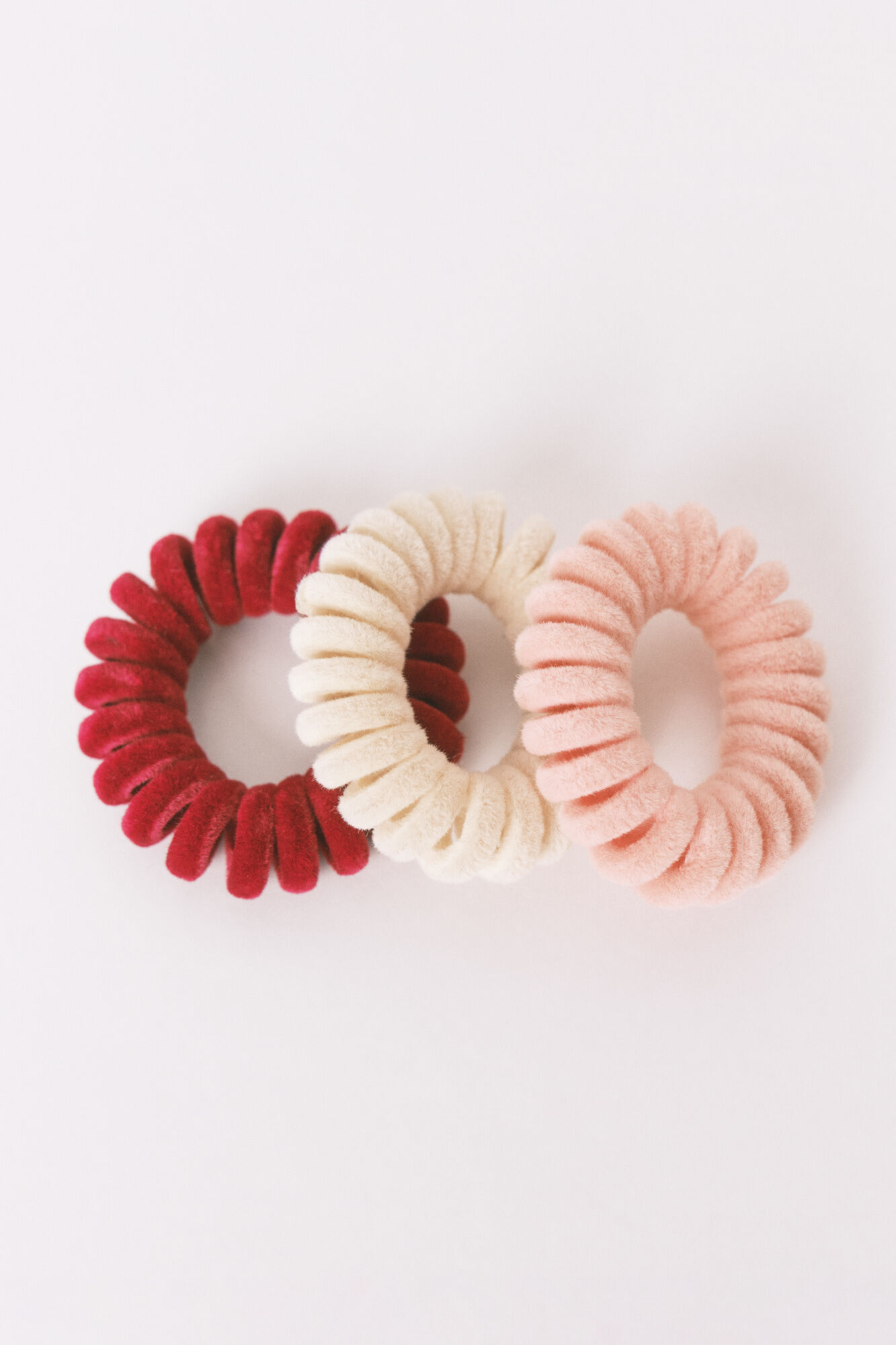 Women'secret Pack of 3 mini red, pink and beige hair bands