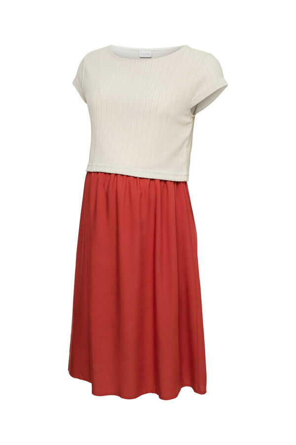 Mamalicious Double fabric short maternity dress white
